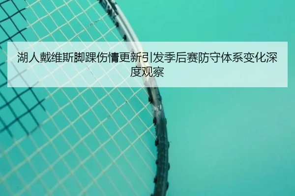湖人戴维斯脚踝伤情更新引发季后赛防守体系变化深度观察